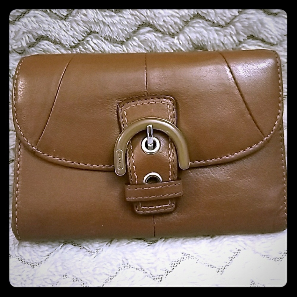 Authentic Brown Leather Coach SOHO Wallet